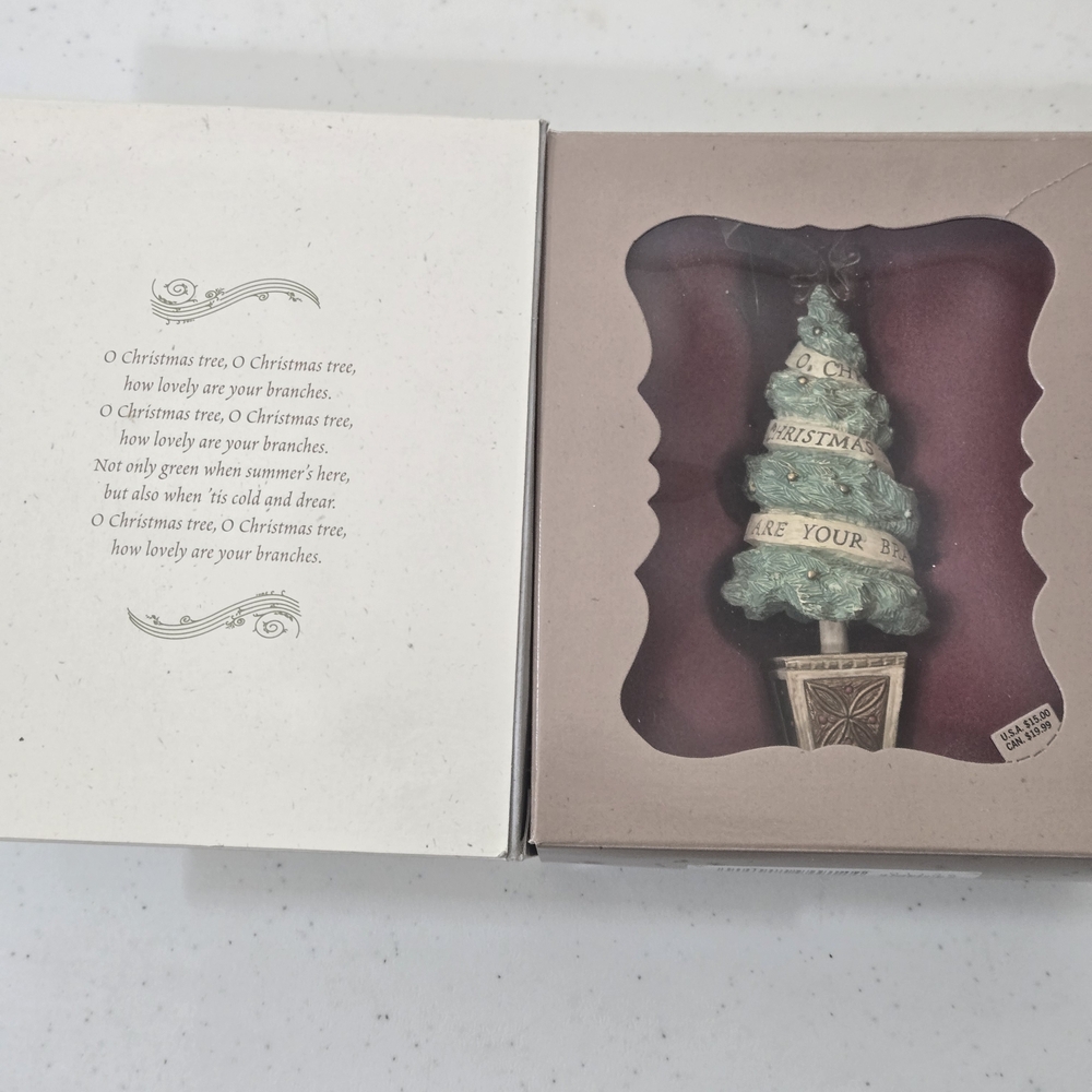 Green Christmas Tree Ornament with Ribbon Banner